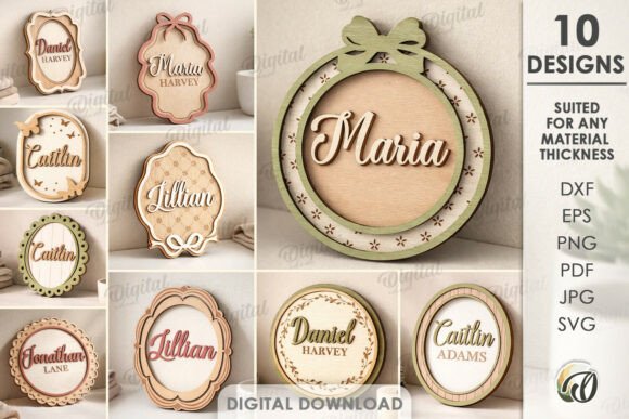 Download Personalized Name Plaques Bundle Laser - Personal Collection