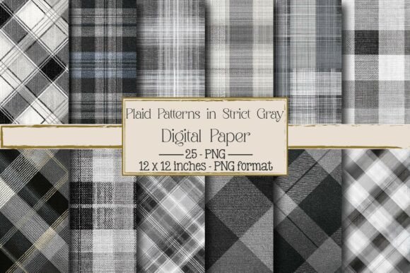 Download Plaid Patterns in Strict Gray - Strict Collection