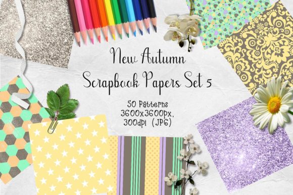 Download New Autumn Scrapbook Papers Set 5 - Scrapbook papers Collection