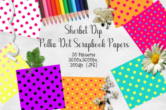 Download Sherbet Dip CU Scrapbook Papers - Polka - Premium Resources