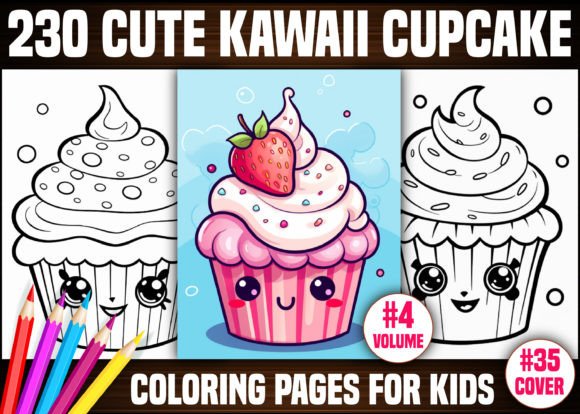 Download 230 Cute Kawaii Cupcake Coloring Pages - Premium Resources
