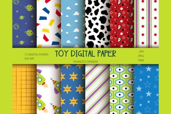 Download Toy Seamless Patterns, Scrapbook Papers - Scrapbook papers Collection