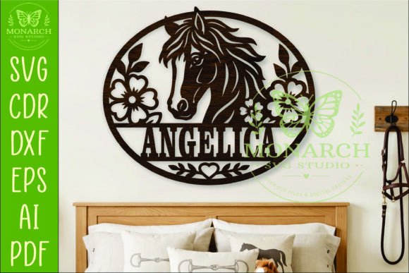 Download Personalized Floral Horse Name Sign SVG, - Personal Collection