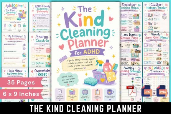 Download The Kind Cleaning Planner for ADHD - Premium Resources